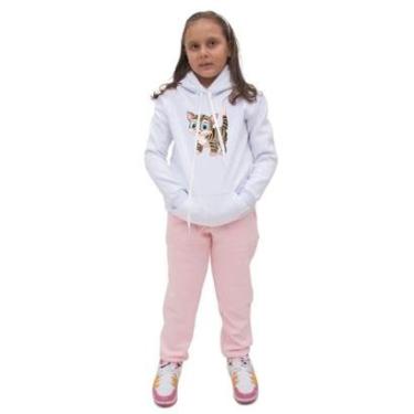 Imagem de Conjunto Moletom Infantil Estampa de Gatinho Menina-Feminino
