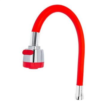 Imagem de Tubo Flexível Silicone Vermelho Arejador Gourmet Duplo Jato - Roddex