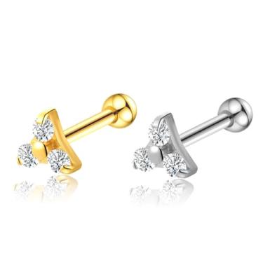 Imagem de LOMISS PIERCING BARBELL AÇO CIRÚRGICO PVD TRINITY ZIRCÔNIA 1,2X8 (DOURADO)