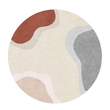 Imagem de Tapete geométrico moderno confortável casual esculpido à mão redondo, sala de jantar, entrada, sala de estar, quarto, tapete fácil de limpar