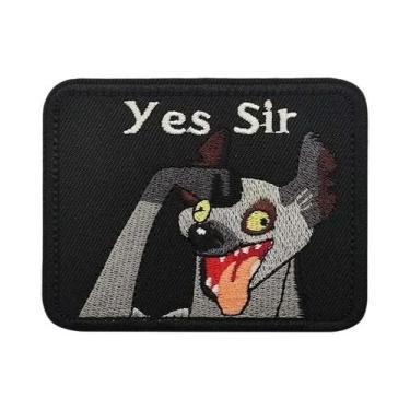 Imagem de Emblema Bordado De Hiena Engraçada, Emblema De Moral Yes Sir, Distinti