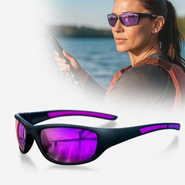 Imagem de Óculos De Sol Pescaria Polarizado Trilhas Corrida Esportivo (Roxo)
