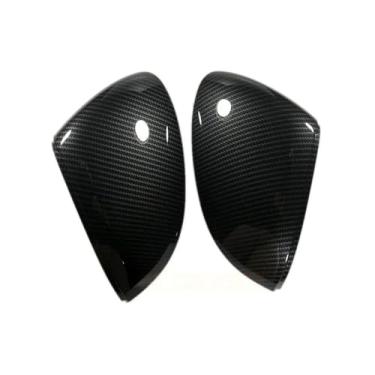 Imagem de Capa De Espelho Lateral Do Carro Preto Brilhante/Fibra De Carbono Padrão Asa Espelho Lateral Capa Compatível Com VW Golf GTI MK8 VIII8 GTD GTE R Class 2020-2025(Carbon no hole)