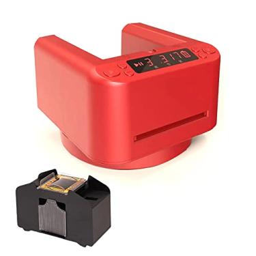 Imagem de Aleatório automático inteligente do revendedor de cartas de pôquer, ferramenta de negociação de cartas antitrapaça Uniersal Rotativa de 360° com toalha de mesa e máquina giratória de negociante de