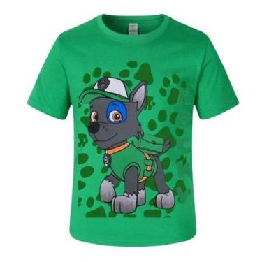 Imagem de Patrulha Canina Camiseta camisa Fantasia Infantil rocky, 2, verde