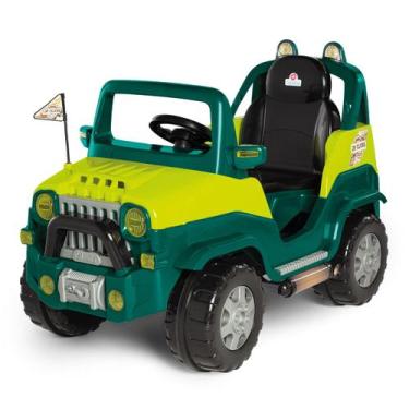 Imagem de Carrinho Passeio Infantil Pedal Diipi Jeep Verde Calesita, Verde, Diip