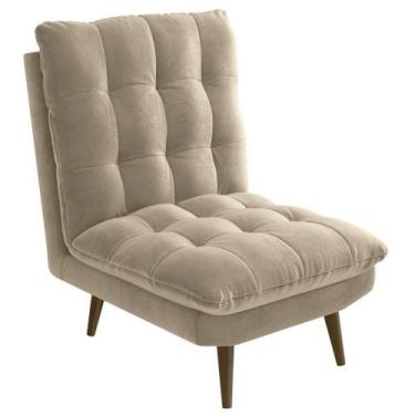 Imagem de Poltrona Estofada Kappesberg Ibiza POL014 Pés de Madeira Revestimento 