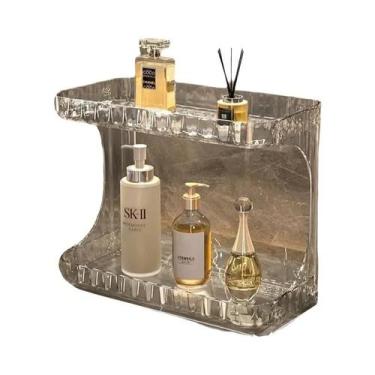 Imagem de Prateleira De Armazenamento Dupla Camada Para Banheiro, Cosméticos E C