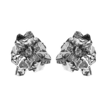 Imagem de Brincos Pendentes De Flor 3D Em Metal Exagerado, Moda Europeia America