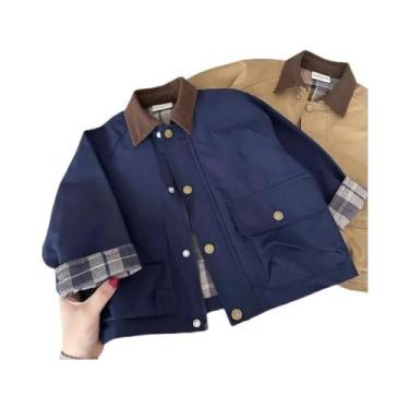 Imagem de Jaqueta Xadrez Infantil De Primavera E Outono Para Meninos, Casaco De 
