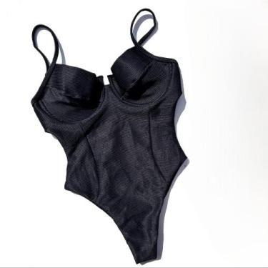 Imagem de Maiô Júlia Meia Taça  Aro de Sustentação - Maré Maré, Preto, P