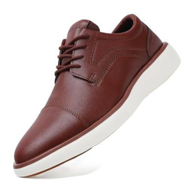 Imagem de HCUBEAW Sapato social masculino casual Oxford, Marrom, 40