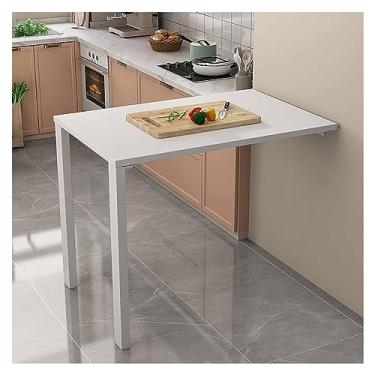 Imagem de Mesa de parede suspensa montada na parede, pequena mesa de parede dobrável resistente - mesa dobrável para escritório em casa, lavanderia, bar, cozinha, sala de jantar