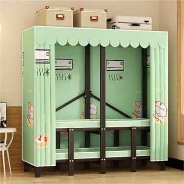 Imagem de Armários portáteis, armário portátil resistente, armário portátil dobrável com tampa, para organizadores de roupas e armazenamento, quartos, apartamentos, propriedades de aluguel(145X50X170CM)