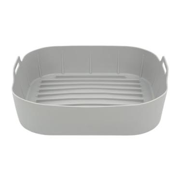 Imagem de Forros de silicone para fritadeira a ar – tapetes reutilizáveis com alça – forros de fritadeira a ar de grau alimentício | para forno de micro-ondas, cozinhar pratos de vegetais, pizza, salsicha