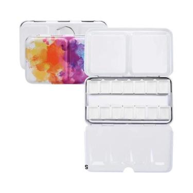 Imagem de 14 Peças De Paletas Metálicas Vazias Para Aquarela, Estojo De Tinta Pa