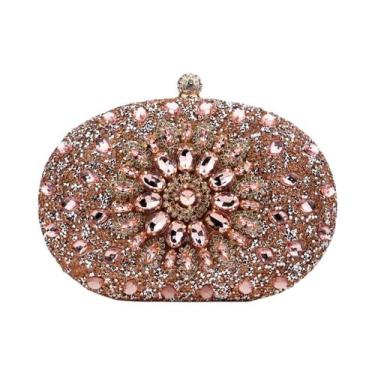 Imagem de Bolsa De Noite Com Strass De Diamante, Clutch De Metal Com Corrente, B
