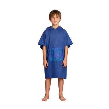 Imagem de Poncho Toalla MissShorthair para Niños con Capucha, Playa, Azul Oscuro