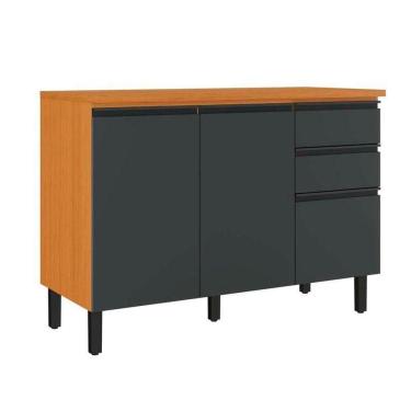 Imagem de Balcão De Cozinha Itatiaia Cinamomo E Grafite Em Madeira 120cm Namur