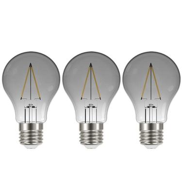 Imagem de Lâmpada Led Fumê 30w Iluminação Kit 3 Unid. Decorativa Vintage Branco Quente Retrô Multifilamento Luz Casa Decoração