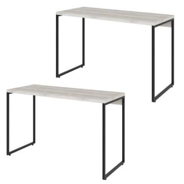 Imagem de Kit 02 Mesas Escritório E Home Office Aspen 120 Cm C01 Snow - LYAM DEC