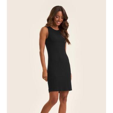 Imagem de Vestido Curto Em Ribana Canelada Rovitex Preto, P, Preto