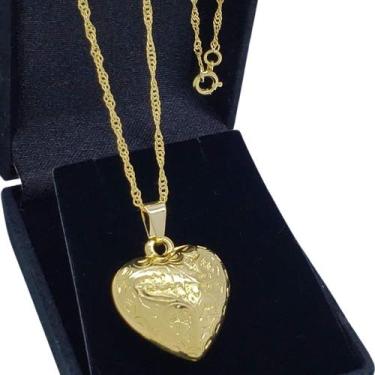 Imagem de Colar Coração Desenhado Banho De Ouro 18k 4735A - Trs Chic Joias, Dour