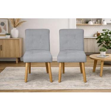 Imagem de Kit 02 Cadeiras Jantar Luna tecido Suede para Quarto Sala salão recepç