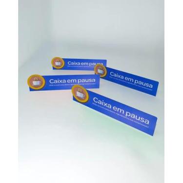 Imagem de Kit 10un Placas De Identificação Caixa Em Pausa ou Fechado com Base Em