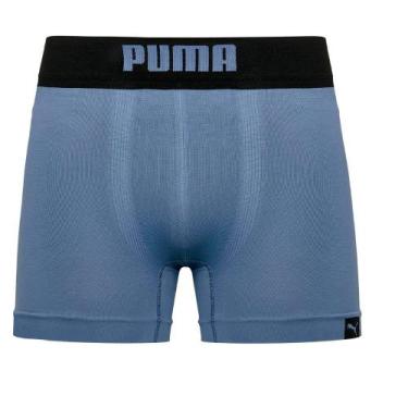 Imagem de Cueca Puma Boxer Microfibra Sem Costura Adulto Cós 40MM, Azul, P