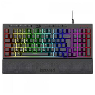 Imagem de Teclado Gamer Redragon Shiva 98 - ABNT2 - Iluminação RGB - Apoio de Pulso - Preto - K515-RGB PT-Unissex