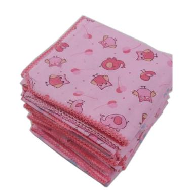 Imagem de Kit 20 Fraldas 5 Cueiros 2 Toalhas Capuz Menina