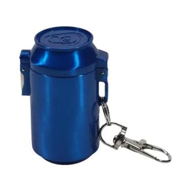 Imagem de Cinzeiro Portátil Mini De Metal Com Tampa E Chaveiro Para Viagens Ao A
