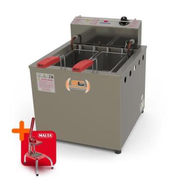 Imagem de Fritador Industrial 2500W Elétrico Pr-100e Água e Óleo 13L Progás 127V