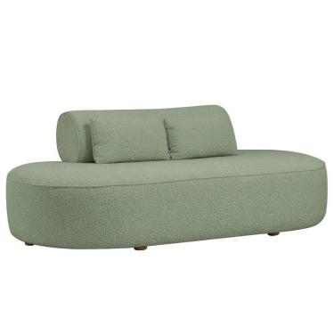 Imagem de Sofá Orgânico Horizonte 3 Lugares 210cm Bouclé Verde Claro - Nexta Casa