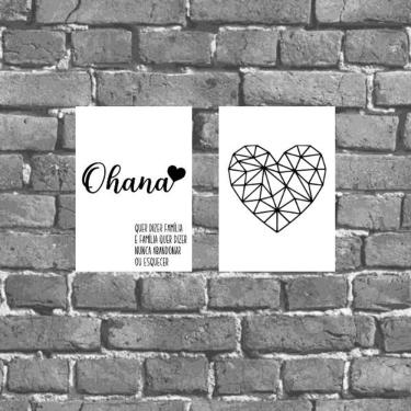 Imagem de Kit 2 Placas Decorativas Ohana 18x27cm