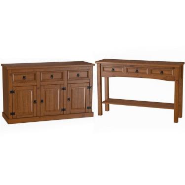 Imagem de Kit Balcão Buffet 3 Portas e Aparador 100% Madeira Imperial