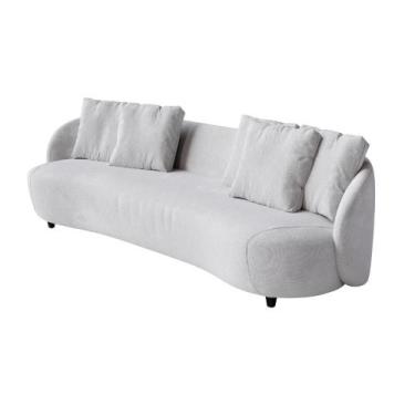 Imagem de Sofá 3 Lugares Living Fixo Mônaco 2,20m em Bouclé - Home Mobily, Branc