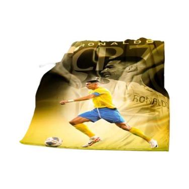 Imagem de Cobertor Estampado De Futebol CR7, Quente, Macio E Confortável, Para P