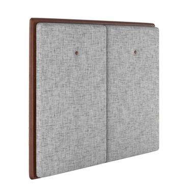 Imagem de Cabeceira Estofada Casal 140 Cm Coral Linho Cinza