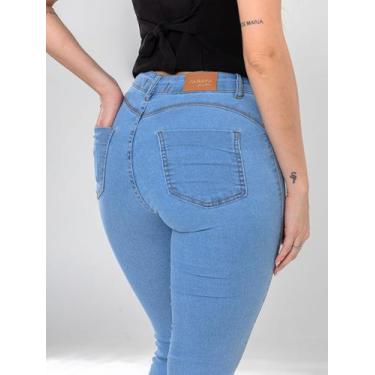 Imagem de Calça Jeans Feminina Skinny Cintura Alta Levanta Bumbum Com Lycra - 42