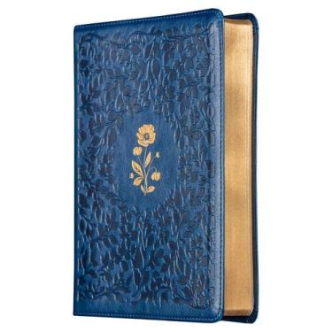 Imagem de Livro - Bíblia ACF com Espaço para Anotações, Capa luxo azul com flore