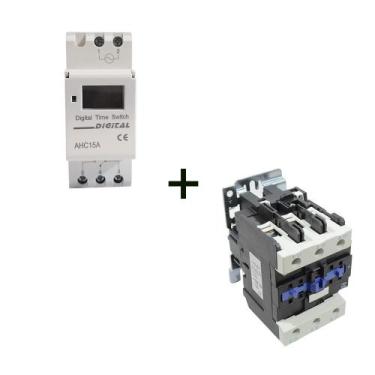 Imagem de Kit Contatora Tripolar 95a + Timer Programador 220v - AZ135