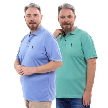 Imagem de Kit 2 Camisa Polo Plus Size Tradicional Elegante Moderna