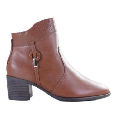 Imagem de Bota Feminina Comfortflex Cano Curto Casual 2492303 Café-Feminino