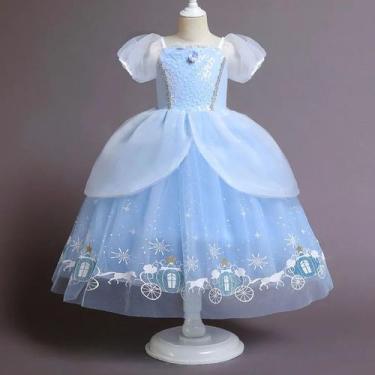 Imagem de Vestido Princesa Cinderela Fantasia Clássico Disney Ella F - Baby Plus