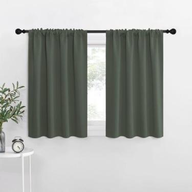 Imagem de Cortinas NICETOWN Blackout Draperies Dark Mallard 107x91cm 1 par