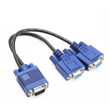Imagem de Cabo VGA em Y para Monitor - 1 VGA (Macho) x 2 VGA (Fêmea) - DEX