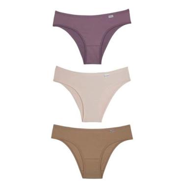 Imagem de Kit com 3 Calcinhas Biquini Adulto Cotton DelRio Algodão, GG, K7, New 