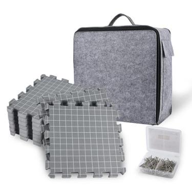Imagem de Tapetes de bloqueio para tricô Yrangee, kit com 9 peças, 30 x 30 cm, e